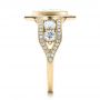 14k Yellow Gold And 18K Gold 14k Yellow Gold And 18K Gold Custom Marquise Diamond Two-tone Engagement Ring - Side View -  101258 - Thumbnail