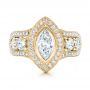 18k Yellow Gold And Platinum 18k Yellow Gold And Platinum Custom Marquise Diamond Two-tone Engagement Ring - Top View -  101258 - Thumbnail