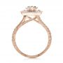 18k Rose Gold 18k Rose Gold Custom Marquise Diamond With Halo And Emerald Engagement Ring - Front View -  100636 - Thumbnail