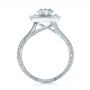 18k White Gold 18k White Gold Custom Marquise Diamond With Halo And Emerald Engagement Ring - Front View -  100636 - Thumbnail