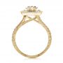 18k Yellow Gold 18k Yellow Gold Custom Marquise Diamond With Halo And Emerald Engagement Ring - Front View -  100636 - Thumbnail