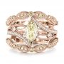 14k Rose Gold 14k Rose Gold Custom Marquise Yellow And White Diamond Engagement Ring - Three-Quarter View -  103391 - Thumbnail