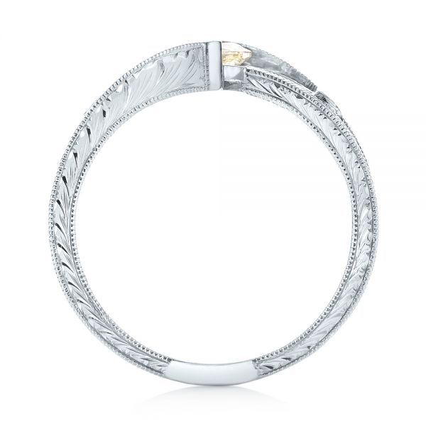 Platinum Platinum Custom Marquise Yellow And White Diamond Engagement Ring - Front View - 103391