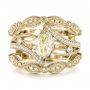 14k Yellow Gold 14k Yellow Gold Custom Marquise Yellow And White Diamond Engagement Ring - Three-Quarter View -  103391 - Thumbnail