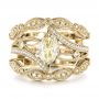 14k Yellow Gold 14k Yellow Gold Custom Marquise Yellow And White Diamond Engagement Ring - Three-Quarter View -  103391 - Thumbnail