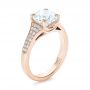 14k Rose Gold 14k Rose Gold Custom Micro-pave Diamond Engagement Ring - Three-Quarter View -  100571 - Thumbnail