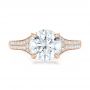 18k Rose Gold 18k Rose Gold Custom Micro-pave Diamond Engagement Ring - Top View -  100571 - Thumbnail