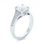  Platinum Custom Micro-pave Diamond Engagement Ring - Three-Quarter View -  100571 - Thumbnail