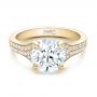14k Yellow Gold 14k Yellow Gold Custom Micro-pave Diamond Engagement Ring - Flat View -  100571 - Thumbnail