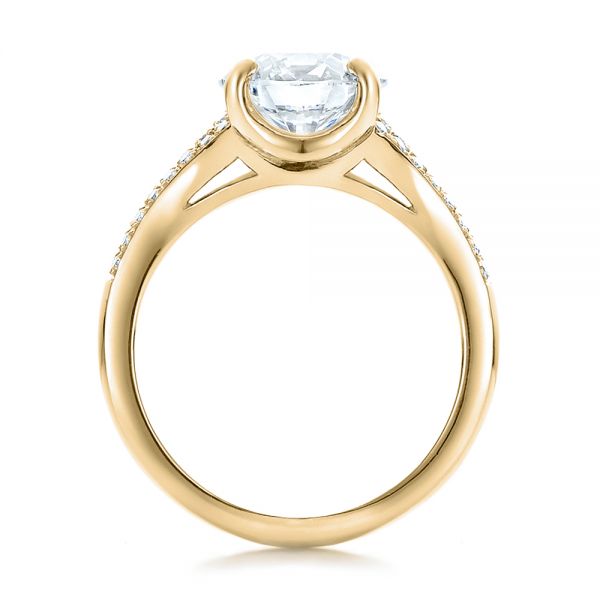 14k Yellow Gold 14k Yellow Gold Custom Micro-pave Diamond Engagement Ring - Front View - 100571