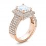 14k Rose Gold 14k Rose Gold Custom Micro-pave Halo Diamond Engagement Ring - Three-Quarter View -  100686 - Thumbnail