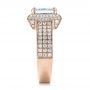 14k Rose Gold 14k Rose Gold Custom Micro-pave Halo Diamond Engagement Ring - Side View -  100686 - Thumbnail