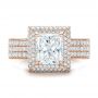14k Rose Gold 14k Rose Gold Custom Micro-pave Halo Diamond Engagement Ring - Top View -  100686 - Thumbnail