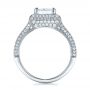 Platinum Custom Micro-pave Halo Diamond Engagement Ring - Front View -  100686 - Thumbnail