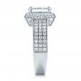  Platinum Custom Micro-pave Halo Diamond Engagement Ring - Side View -  100686 - Thumbnail