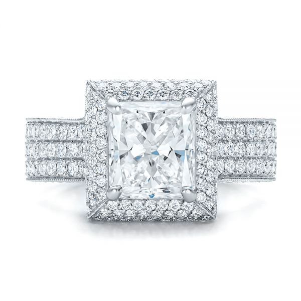 Custom Micro-pave Halo Diamond Engagement Ring #100686 - Seattle ...