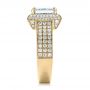 18k Yellow Gold 18k Yellow Gold Custom Micro-pave Halo Diamond Engagement Ring - Side View -  100686 - Thumbnail