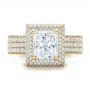 18k Yellow Gold 18k Yellow Gold Custom Micro-pave Halo Diamond Engagement Ring - Top View -  100686 - Thumbnail