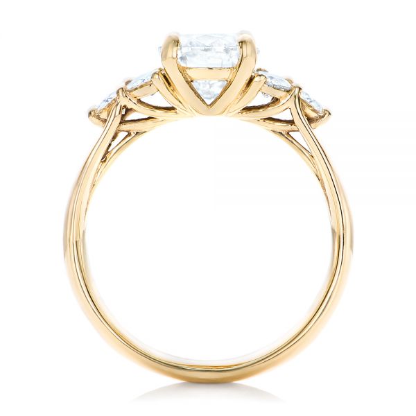 14k Yellow Gold Custom Moissanite Engagement Ring - Front View -  102242