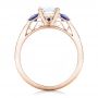 18k Rose Gold 18k Rose Gold Custom Moissanite And Blue Sapphire Engagement Ring - Front View -  102128 - Thumbnail
