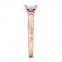 18k Rose Gold 18k Rose Gold Custom Moissanite And Blue Sapphire Engagement Ring - Side View -  102128 - Thumbnail