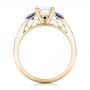 14k Yellow Gold 14k Yellow Gold Custom Moissanite And Blue Sapphire Engagement Ring - Front View -  102128 - Thumbnail
