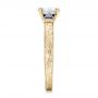 14k Yellow Gold 14k Yellow Gold Custom Moissanite And Blue Sapphire Engagement Ring - Side View -  102128 - Thumbnail