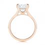 18k Rose Gold 18k Rose Gold Custom Moissanite And Hidden Halo Diamond Engagement Ring - Front View -  105119 - Thumbnail