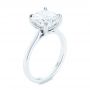  Platinum Platinum Custom Moissanite And Hidden Halo Diamond Engagement Ring - Three-Quarter View -  105119 - Thumbnail