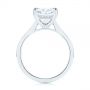 14k White Gold Custom Moissanite And Hidden Halo Diamond Engagement Ring - Front View -  105119 - Thumbnail
