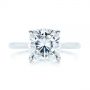  Platinum Platinum Custom Moissanite And Hidden Halo Diamond Engagement Ring - Top View -  105119 - Thumbnail