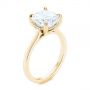 14k Yellow Gold 14k Yellow Gold Custom Moissanite And Hidden Halo Diamond Engagement Ring - Three-Quarter View -  105119 - Thumbnail