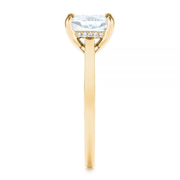 14k Yellow Gold 14k Yellow Gold Custom Moissanite And Hidden Halo Diamond Engagement Ring - Side View - 105119