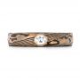Custom Mokume Solitaire Diamond Engagement Ring - Top View -  103375 - Thumbnail