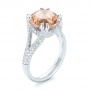  Platinum Custom Morganite And Diamond Engagement Ring - Three-Quarter View -  103548 - Thumbnail