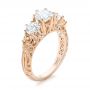 18k Rose Gold 18k Rose Gold Custom Morganite And Diamond Engagement Ring - Three-Quarter View -  103649 - Thumbnail