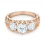18k Rose Gold 18k Rose Gold Custom Morganite And Diamond Engagement Ring - Flat View -  103649 - Thumbnail