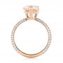 14k Rose Gold Custom Morganite And Diamond Engagement Ring - Front View -  103404 - Thumbnail