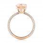 14k Rose Gold Custom Morganite And Diamond Engagement Ring - Front View -  103404 - Thumbnail