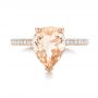 14k Rose Gold Custom Morganite And Diamond Engagement Ring - Top View -  103404 - Thumbnail
