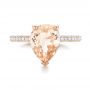 18k Rose Gold 18k Rose Gold Custom Morganite And Diamond Engagement Ring - Top View -  103404 - Thumbnail