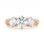 18k Rose Gold 18k Rose Gold Custom Morganite And Diamond Engagement Ring - Top View -  103649 - Thumbnail