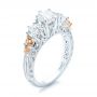 14k White Gold 14k White Gold Custom Morganite And Diamond Engagement Ring - Three-Quarter View -  103649 - Thumbnail