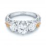 14k White Gold 14k White Gold Custom Morganite And Diamond Engagement Ring - Flat View -  103649 - Thumbnail