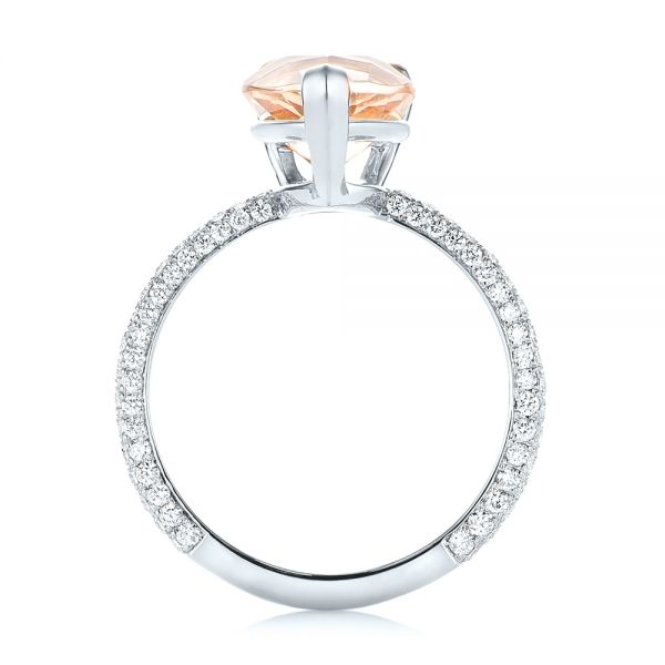 14k White Gold 14k White Gold Custom Morganite And Diamond Engagement Ring - Front View -  103404