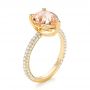 18k Yellow Gold 18k Yellow Gold Custom Morganite And Diamond Engagement Ring - Three-Quarter View -  103404 - Thumbnail