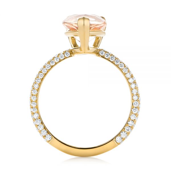 18k Yellow Gold 18k Yellow Gold Custom Morganite And Diamond Engagement Ring - Front View - 103404