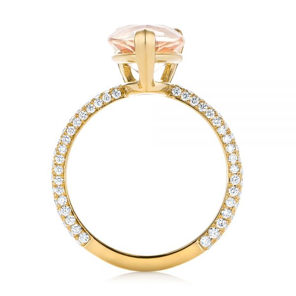 18k Yellow Gold 18k Yellow Gold Custom Morganite And Diamond Engagement Ring - Front View -  103404