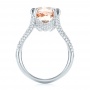  Platinum Custom Morganite And Diamond Engagement Ring - Front View -  103548 - Thumbnail