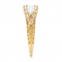 18k Yellow Gold Custom Morganite And Diamond Engagement Ring - Side View -  103649 - Thumbnail